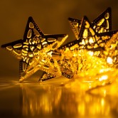 ریسه روشنایی - طرح ستاره فلزی طلایی